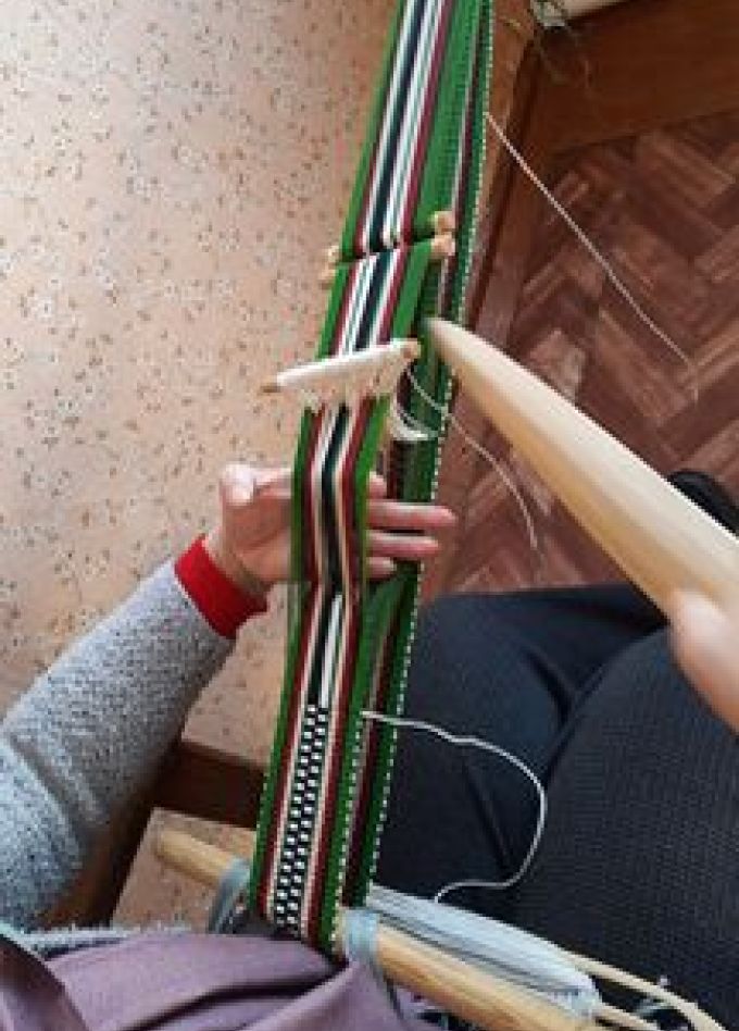 Плетение ульчского пояса